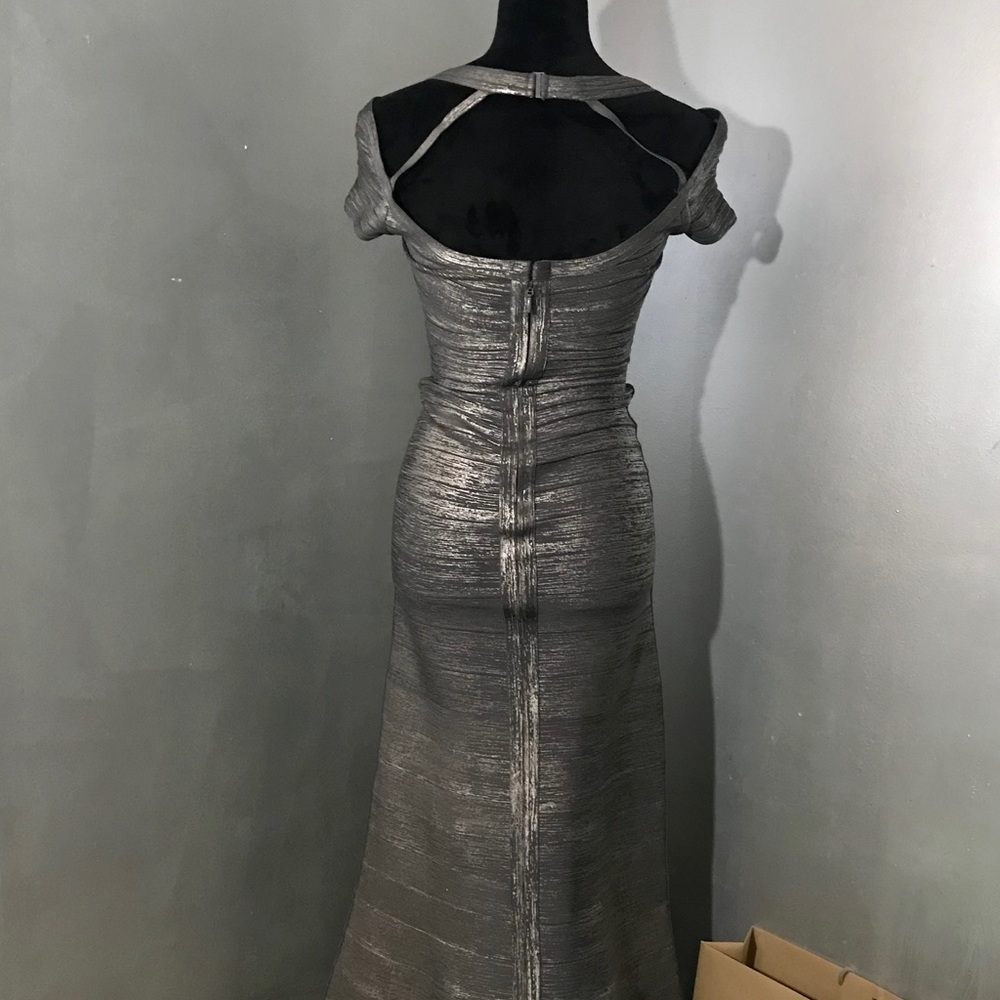 Sold Herve Leger gunmetal Dress - Picture 3 of 8